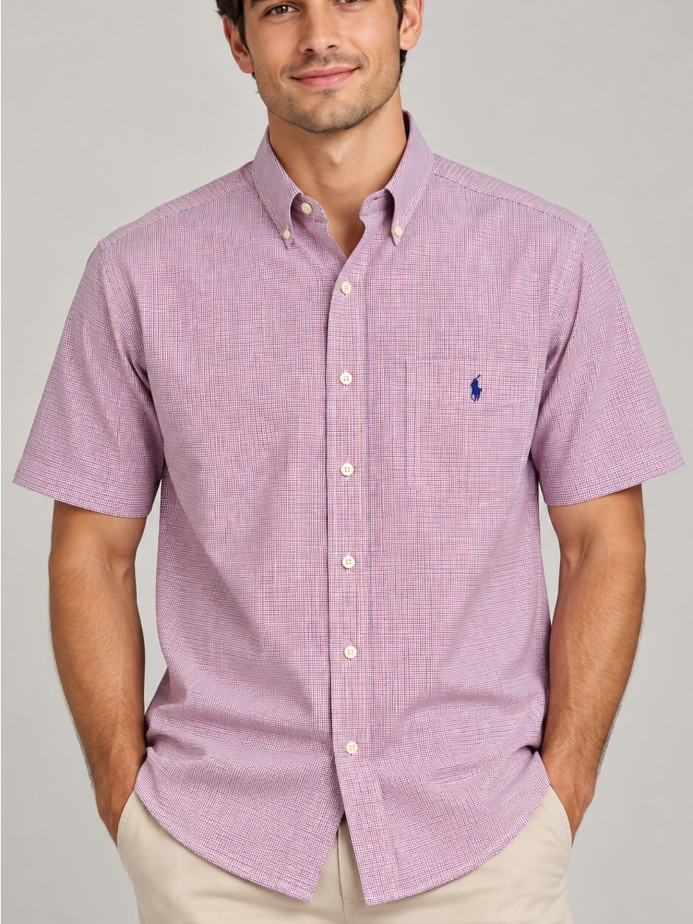 Ralph Lauren Men’s Classic Fit Short Sleeve Check Shirt – Size M